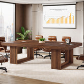 8FT Conference Table, 94.5" Meeting Table with 2 Cable Grommet  for 8-10 3
