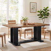 63" Farmhouse Solid Wood Dining Table for 4-6, Rectangular Kitchen Table 3