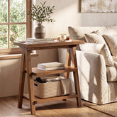 Solid Wood End Table, 3-Tier Side Table Farmhouse Accent Table for Small Spaces 3