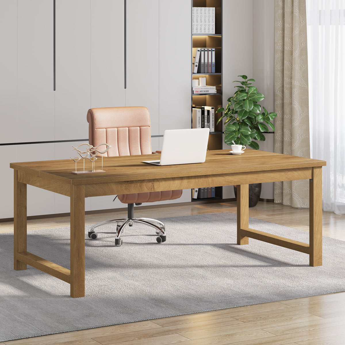 63" Executive Desk, Sturdy Home Office Computer Desk Writing Table