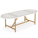 Oval Dining Table, 70.8 Inch Modern Kitchen Table for 6 People Tribesigns