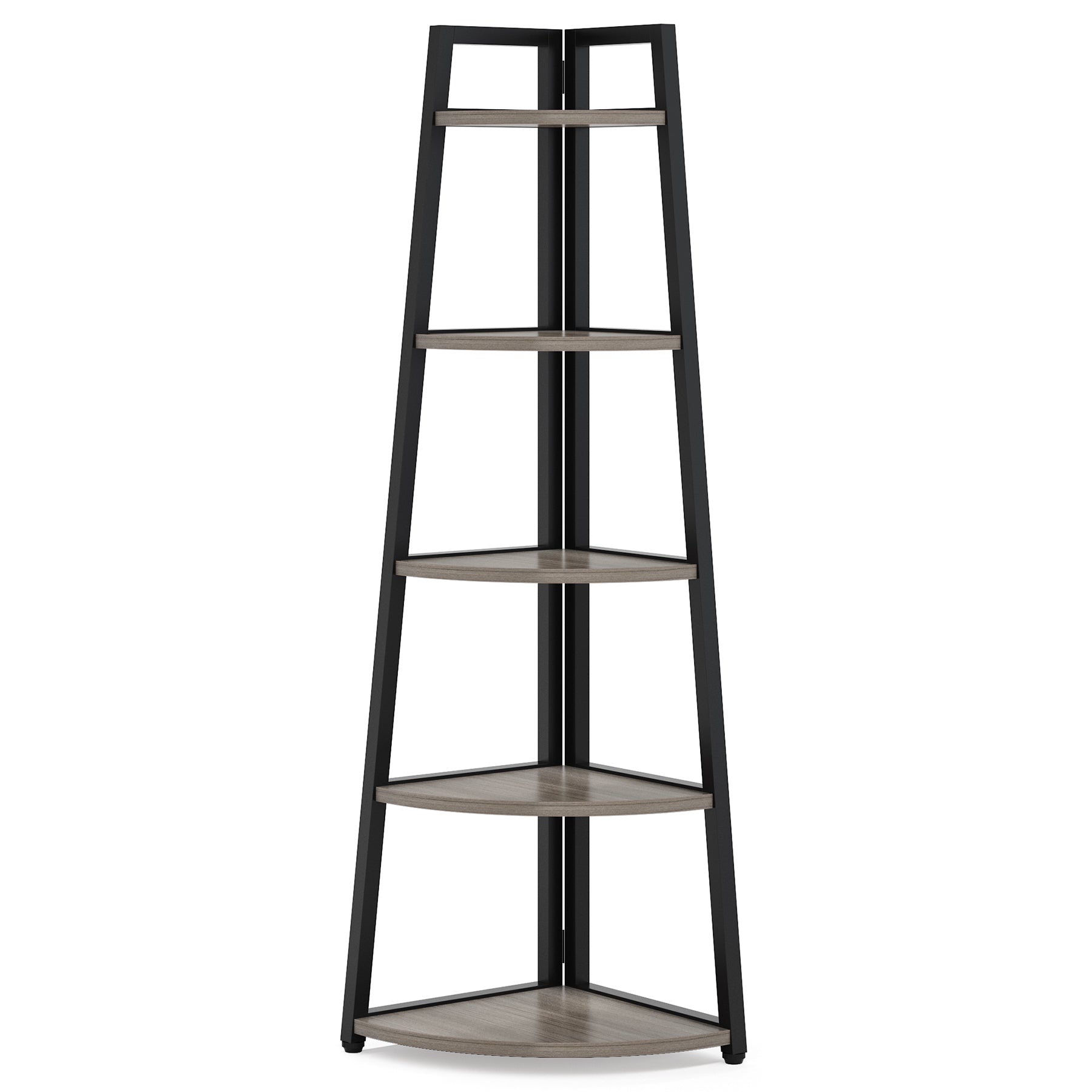 5-Tier Corner Bookshelf, 70" Tall Corner Shelves Plant Stand