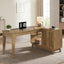 57" L-Shaped Corner Desk, Wood Computer Desk Study Writing Table with Cabinet
