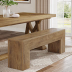 47" Dining Bench, Farmhouse Entryway Bench End of Bed Bench