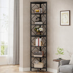 7-Tier Corner Shelf, 78.7" Corner Bookcase Slim Corner Storage Rack