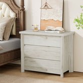 31.5" Wide Nightstand, Farmhouse Bedside Table with 3 Storage Drawers 3