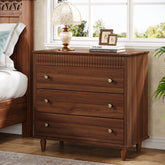 Nightstand with 3 Drawers, 31.5" Oversized Bedside Table with Mental Handles 3