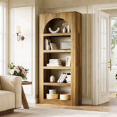 70.8" Arched 5-Tier Bookshelf, Modern Wooden Bookcase with Open Storage for Living Room, Bedroom & Office 3