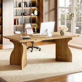 Solid Wood Executive Desk, 63" Office Computer Desk with V-Shaped Legs 3