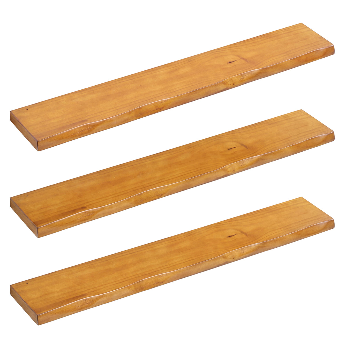 47.2" Floating Shelves for Wall Set of 3, Solid Wood Live Edge Wall Shelves