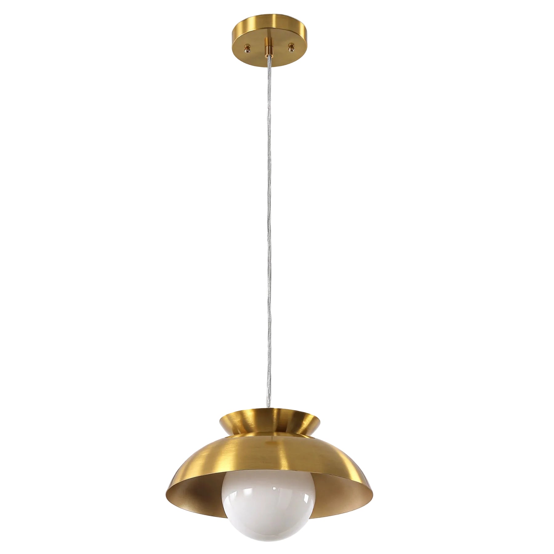 Brass Dome Pendant Light, Gold Island Light Fixtures with Height Adjustable