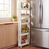 65" Slim Storage Cart on Wheels, 5-Tier Kitchen Cart Skinny Utility Mobile Shelf Organizer 3