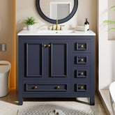 Modern Bathroom Vanity, Vanity Cabinet with Ceramic Basin and 1 Drawer 3