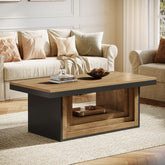 47" Rectangle Coffee Table, Pedestal Center Table Tea Table for Living Room 3