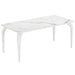 Dining Table, 63" Marble Sintered Stone Kitchen Table with Metal Legs Tribesigns