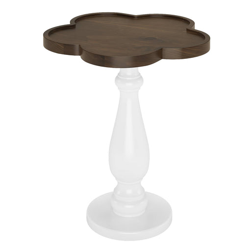 Flower-Shaped End Table, Farmhouse Side Table with Solid Wood Top Tribesigns