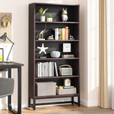 70.8" Bookcase, Large Bookshelf Organizer with 5-Tier Storage Shelves 3