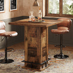 39" High Top Bar Table, Square Bistro Pub Cocktail Table