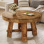 Solid Wood Coffee Table, 31.5" Round Center Table with Thickened Tabletop