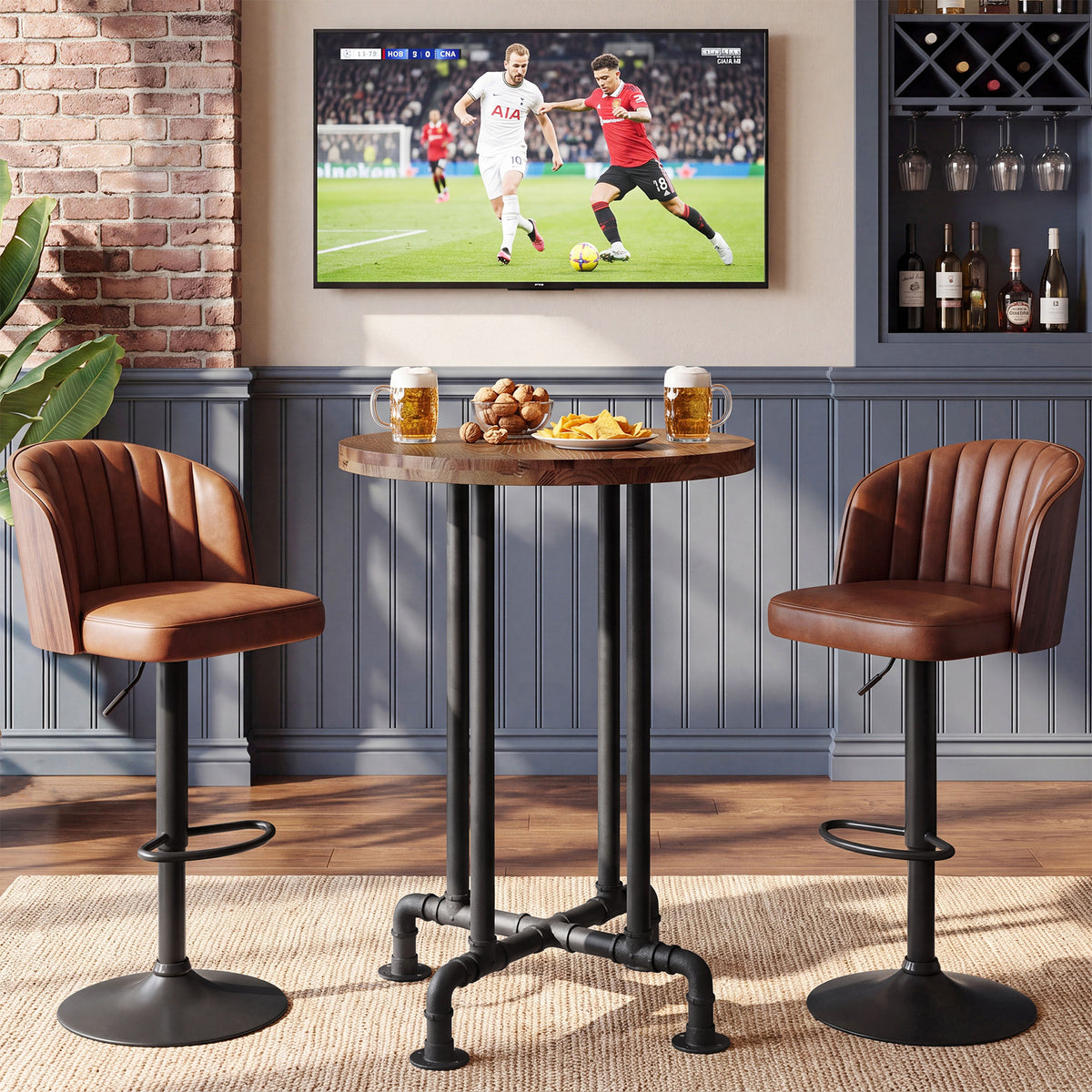 37.4" Round Bar Table, Solid Wood High Bar Height BistroTable