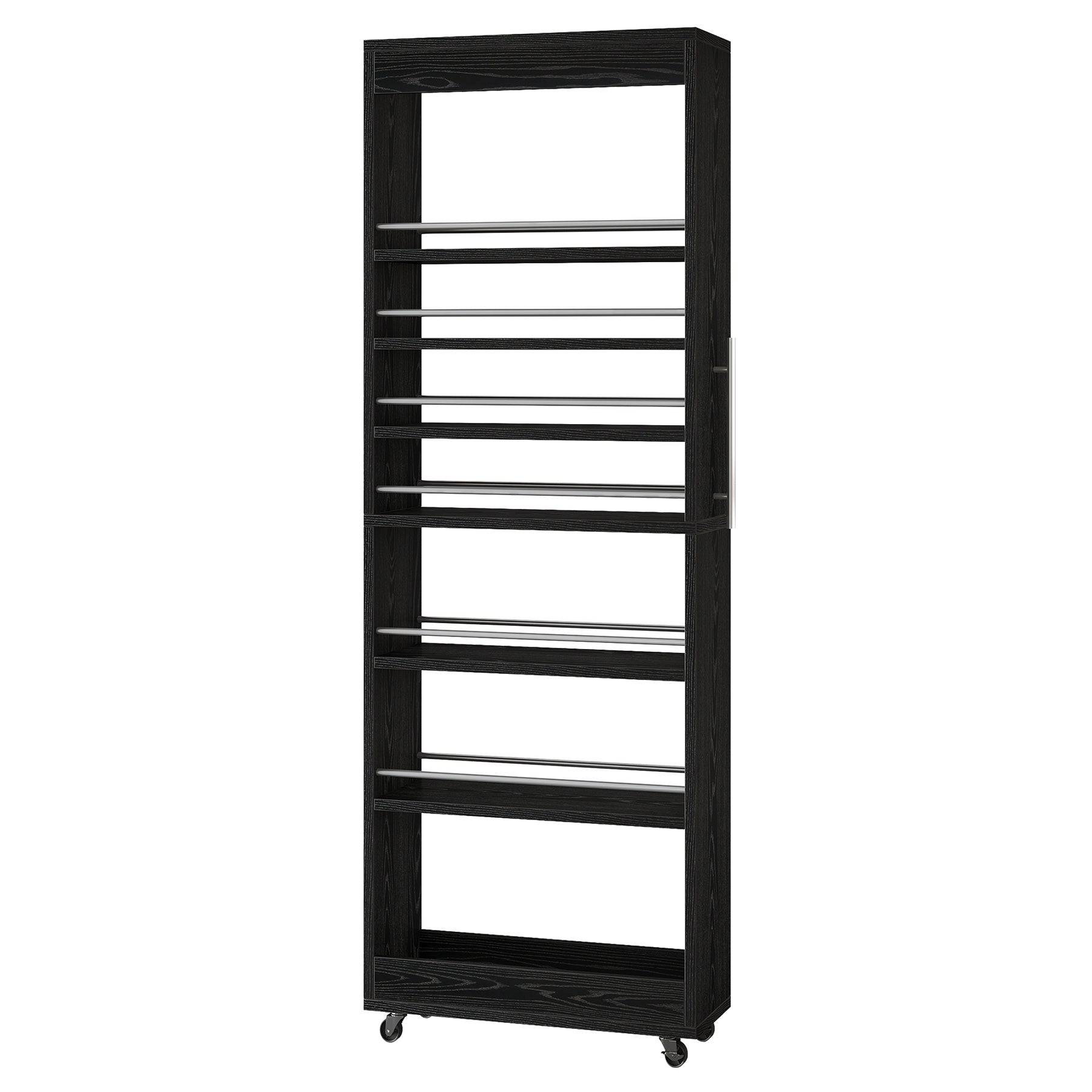 73" Slim Storage Cart on Wheels, 7-Tier Narrow Pantry Rack Cabinet Organizer