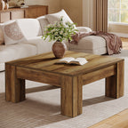 39" Farmhouse Square Coffee Table with Thick Legs