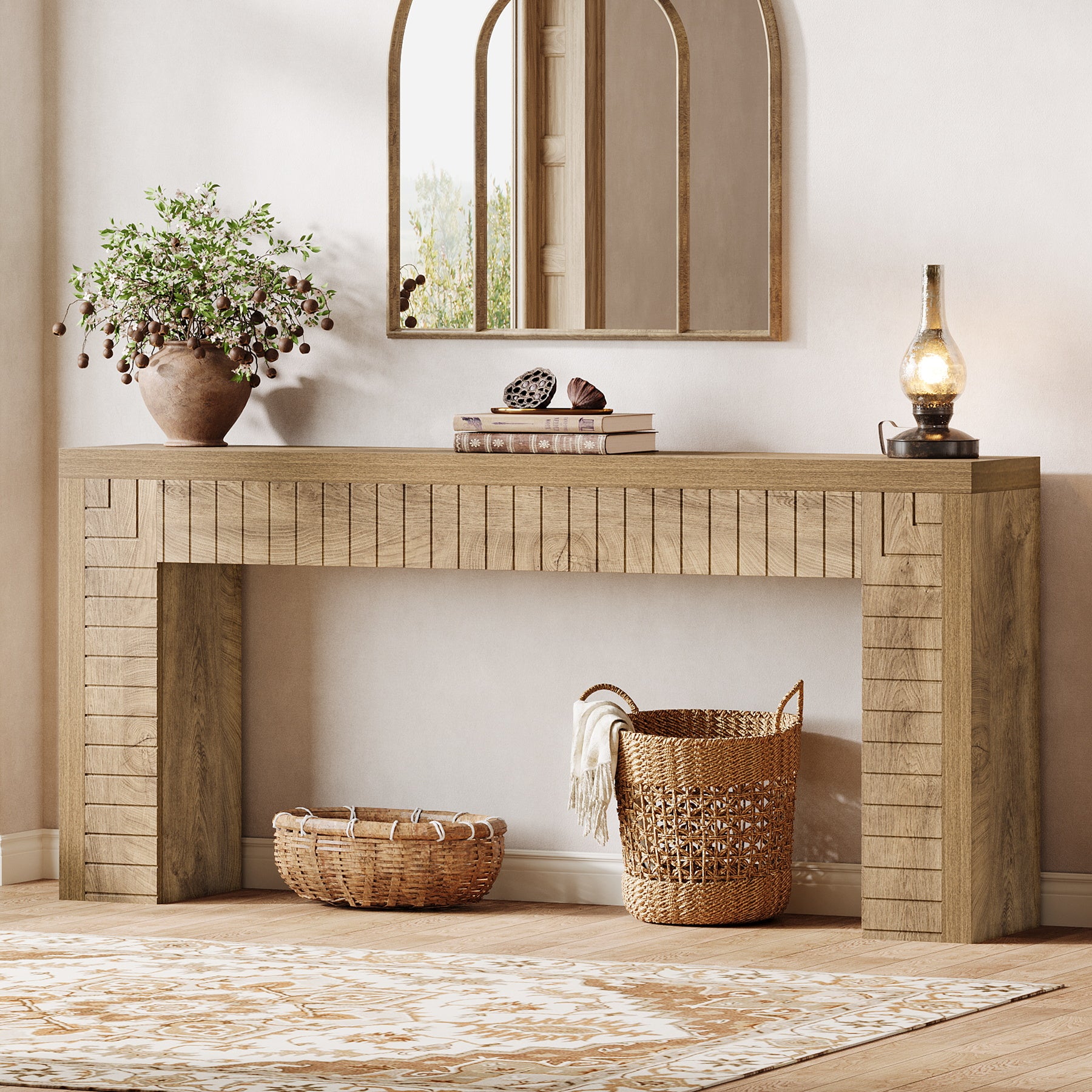 70.9" Long Console Table, Narrow Sofa Table Behind Couch