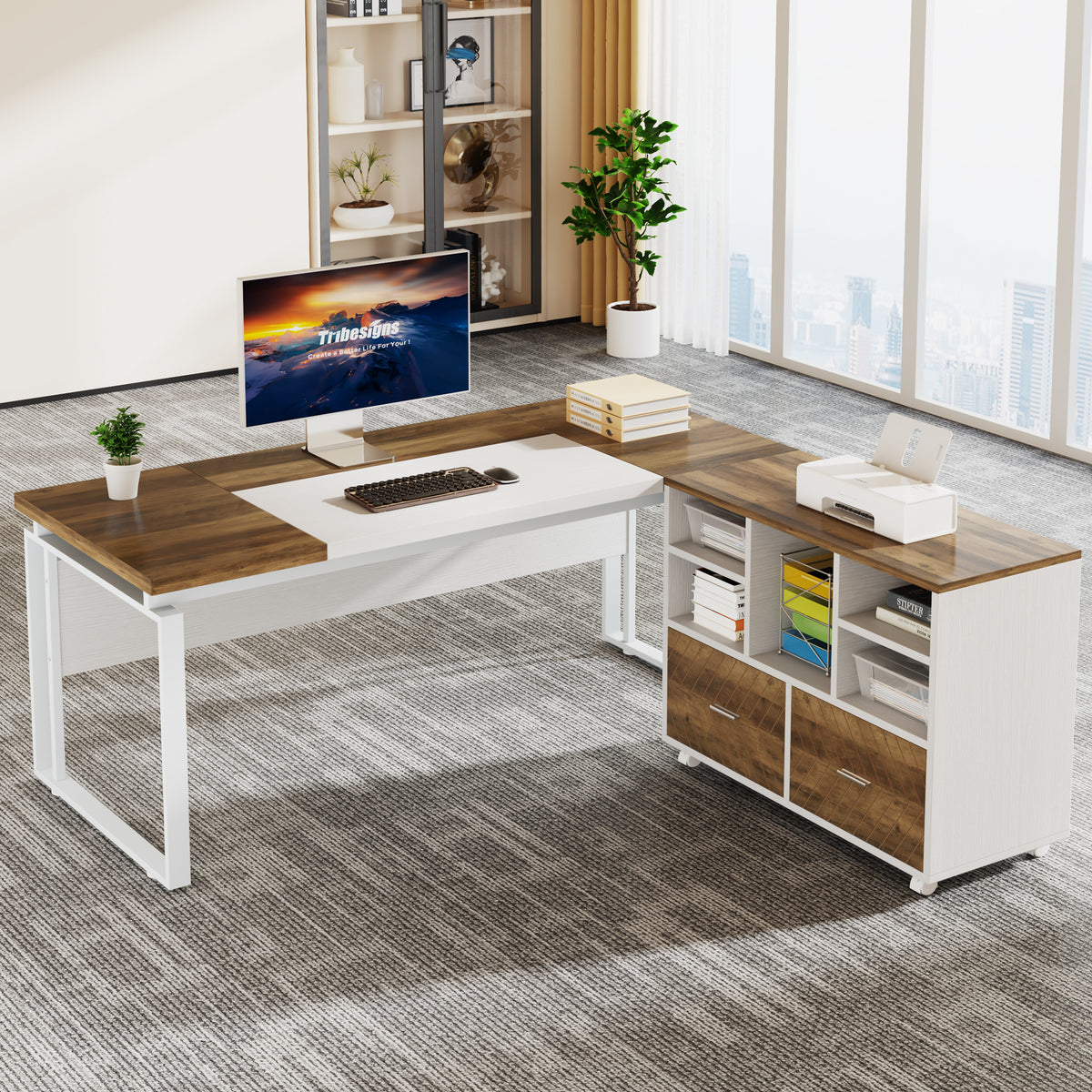 Tribesigns l online shaped desk