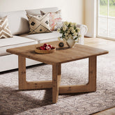 31.5" Solid Wood Coffee Table, Farmhouse Square Center Table Tea Accent Table 3