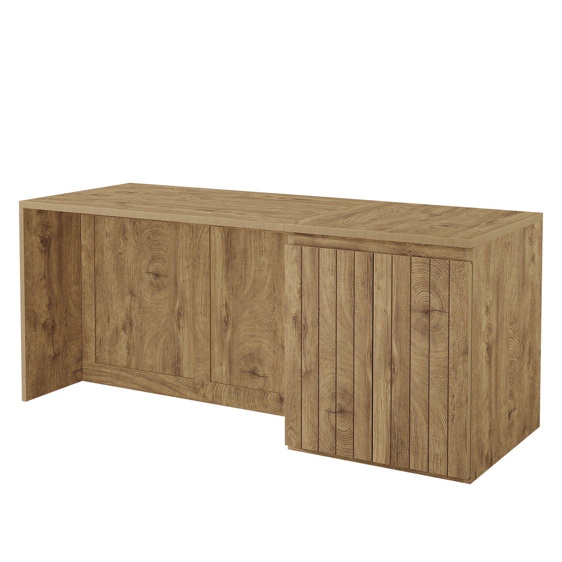 71" Kitchen Island with Cabinet & Shelves, Counter Height Farmhouse Work Island