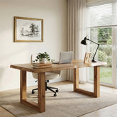 63" Solid Wood Computer Desk, Rectangular Executive Desk Home Office Desk 3