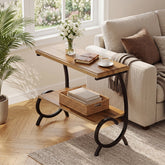 Tribesigns 2-Tier End Table, J-Shaped Side Table for Living Room 3