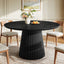 Round Dining Table, 47.24" Kitchen Table with Fluted Design for 4-6