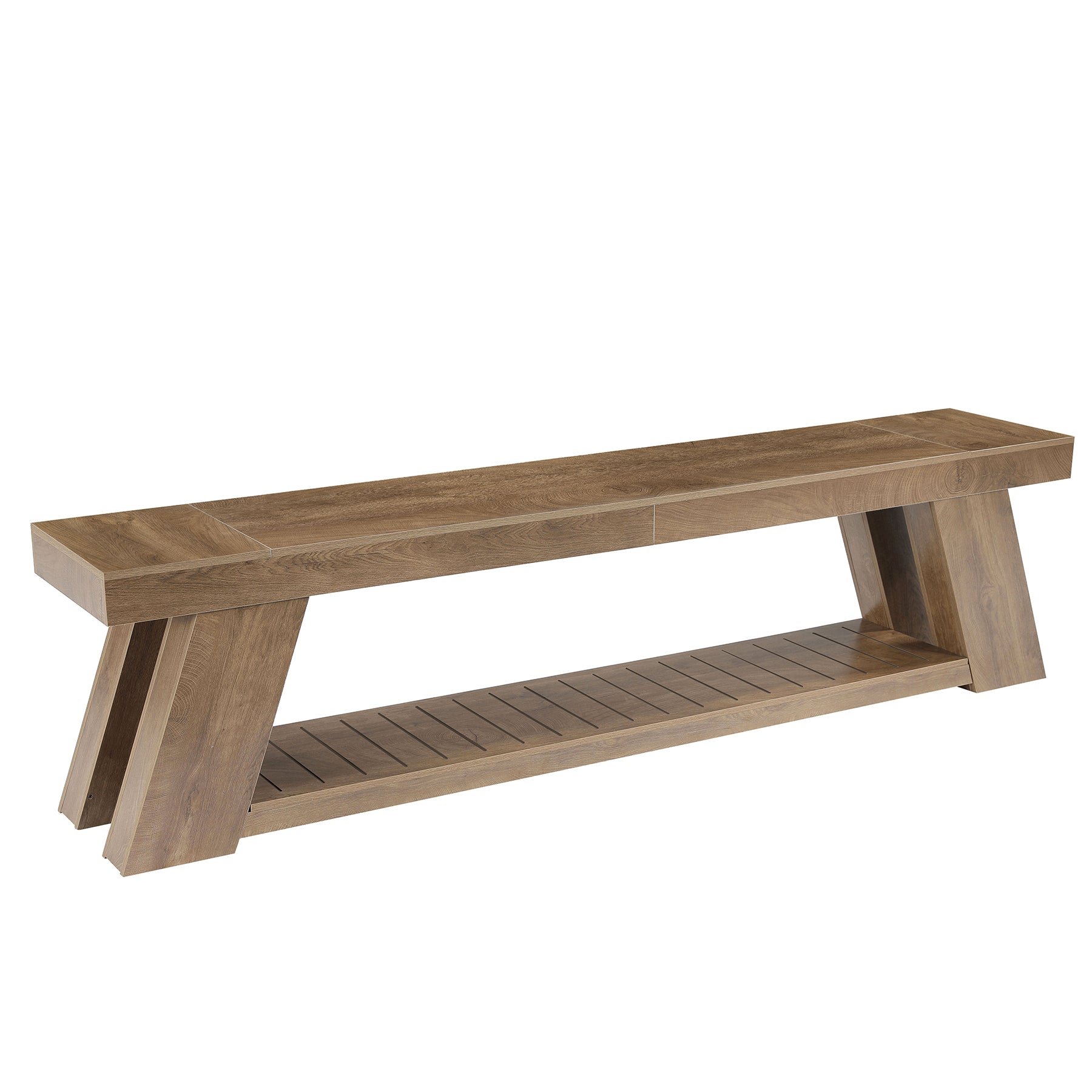 87" TV Stand for 85" TV, Farmhouse Entertainment Center, 2-Tier Storage, Extra Long Console