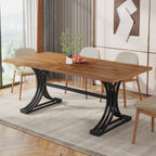 63" Rectangular Dining Table, Modern Kitchen Table with Metal Legs for 4 to 6