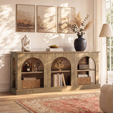63" Arched Entryway Table, Low Profile Console Table for Hallway 3