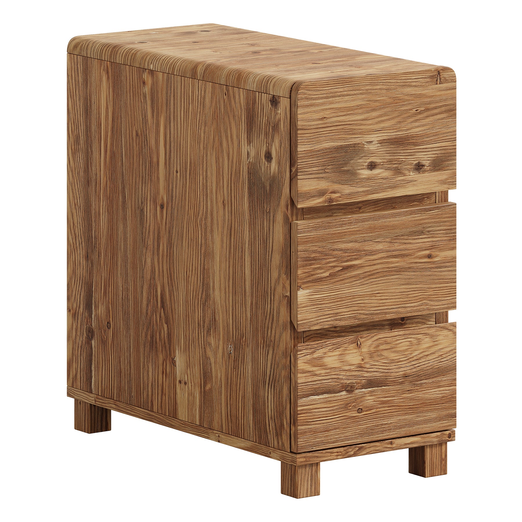 Tribesigns 3-Drawer Side Table, Solid Wood End Table for Living Room