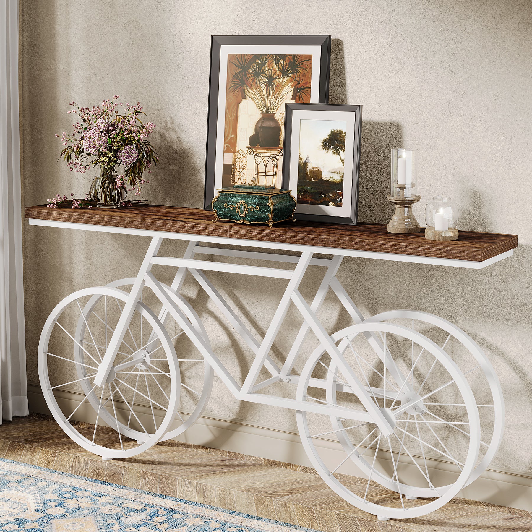 70.9" Bike Console Table, Extra Long Bicycle Tables