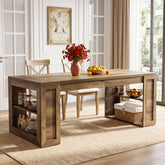 Tribesigns 70.8-Inch Dining Table, 6-Person Kitchen Table with Shelves 3