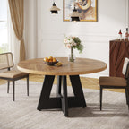 47" Round Dining Table for 4-6, Farmhouse Kitchen Table Table for Dining Room