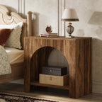 27" Nightstand, Farmhouse Bedside Table with Storage