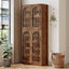 70.8" Kitchen Pantry, Wooden Cupboard Storage Cabinet with 4 Slatted Doors