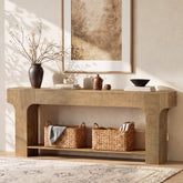79" Extra Long Console Table, Open Storage Shelf, Sturdy Entryway Sofa Table, Living Room 3