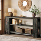 70.9" Console Table, Wooden 3-Tier Sofa Foyer Table