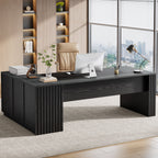 L-Shaped Executive Desk, 78.7" Computer Desk with Cabinet and Storage Shelves