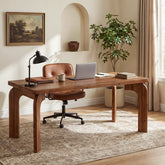 63" Solid Wood Executive Desk with Curved Legs, Rectangular Home Office Desk 3