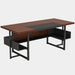 Large Executive Desk Computer Table Office Desk with Bottom Shelves Tribesigns