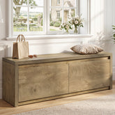 47" Entryway Storage Bench with 2 Drawers, Rustic Wooden Shoe Cabinet, Entryway Hallway 3