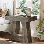 2-Tier Nightstand, Narrow Bedside Table with Trapezoid Base for Bedroom
