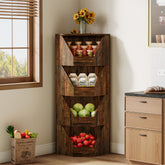 4-Tier Fruit and Vegetable Storage Rack, 55.12" Corner Storage Basket Stand 3